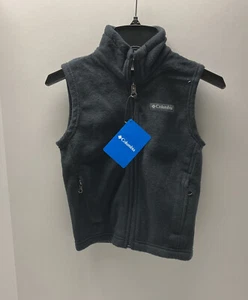 COLUMBIA BOYS STEENS MOUNTAIN FLEECE VEST XXS XS 4/5 6/7 4 5 6 7 BLACK NEW NWT - Picture 1 of 7