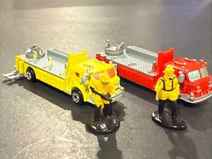🏁 Micro Machines Galoob 1989 Fire Trucks No Ladders Deluxe w/2Fireman 🏁 - Picture 1 of 7