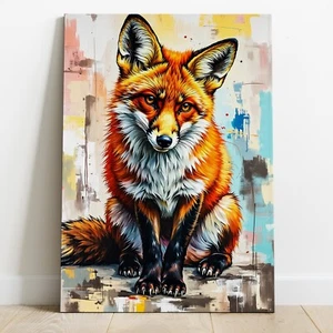 ✅ Wandbild, bunt Fuchs, Tier Animal Fox Acrylglas, Leinwand oder Poster, Kunst - Bild 1 von 9