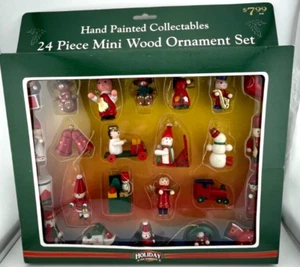 24 Mini Christmas Tree Ornaments, Hand Painted Old World Style, New Open Box - Picture 1 of 6
