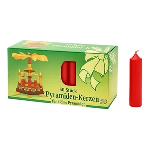 Pyramidenkerzen rot 50er Sparpack – festliche Advents- & Weihnachtsdeko Kerzen - Bild 1 von 1