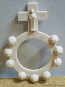Anillo Rosario de Bolsillo St Jude Pray for US Vintage Crucifijo Cruz Jesús Rosas - Imagen 1 de 4