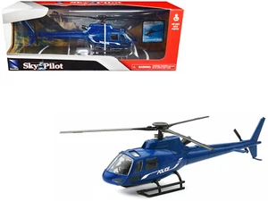 2022 Eurocopter AS350 Blue Metallic Diecast Model New Ray 1/43 Sky Pilot Poli... - Picture 1 of 1