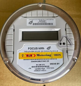 LANDIS & GYR (L&G) WATTHOUR METER (KWH) ALFA, FOCUS, 120 VOLTS, FM 1S, 100 AMP - Picture 1 of 3