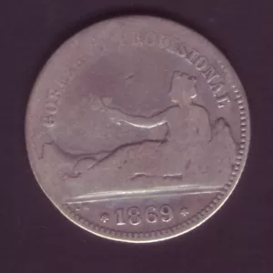 ESPAÑA MONEDA 1 PESETA GOBIERNO PROVISIONAL 1869 SNM - Imagen 1 de 2