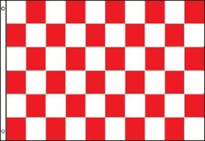 Red and White Checkered Flag Advertising Banner Store Sign Party Pennant 3x5 - Image 1 of 4