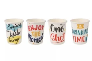Algon 50ml disposable shot glasses party glasses Assort Messages Pack 40 - Picture 1 of 1