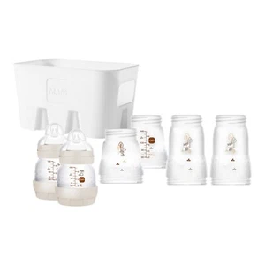MAM Erstlingsset Babyflaschen & Flaschenbox Baby Geschenkset Weiß   Natur 7-tlg - Bild 1 von 11