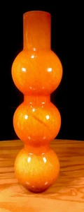 Orange Hand Blown Studio Art Glass vase - large Mid century - Picture 1 of 7