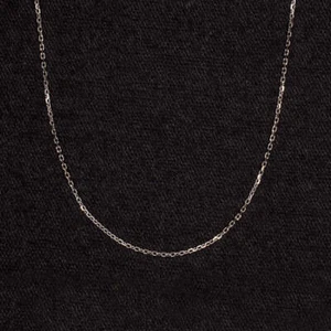 COLLANA DONNA CLASSICA ORO BIANCO MASSICCIO 14K 16 POLLICI CATENA 0,6 mm CAVO PIATTO SOTTILE - Foto 1 di 2
