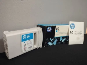 [OB] OEM HP 80 DesignJet 1000 Cyan Inkjet Ink Cartridge C4872A 175ml Exp 9/2019 - Picture 1 of 14