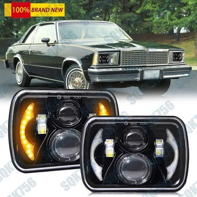 7x6" 120W Led Headlight Halo DRL Turn Signal for Chevy 1980-86 C10 C20 C30 Truck - Image 1 of 4