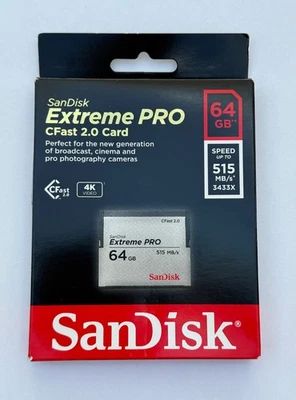 SanDisk Extreme PRO CFast 2.0 Memory Card - 64GB - UNOPENED - Image 1 of 4