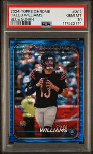 2024 Topps Chrome - Rookies Caleb Williams #202 Blue Sonar Refractor /150 RC SP - Picture 1 of 2