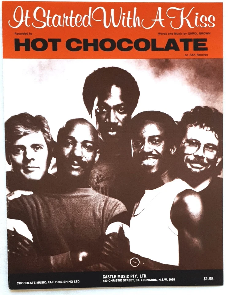 Hot Chocolate - It Started With A Kiss 1982 Original Australian Sheet Music - Image 1 of 1