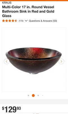 KRAUS-Regadero de baño redondo de vidrio multicolor Foto 1 de 3