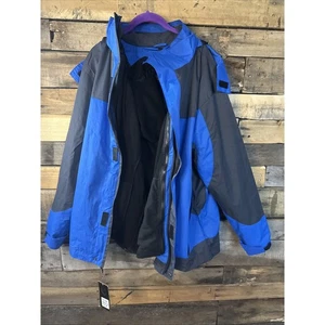 Abrigo Victory Sportswear Mediano Estilo Negro y Azul 18828 - Imagen 1 de 5