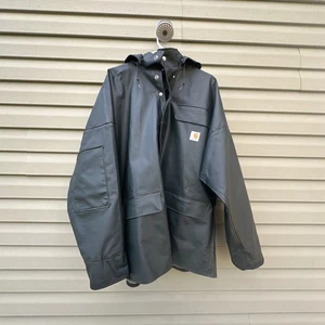 Carhartt Men’s PVC Surrey Waterproof Rain Coat/Hood L & Bibs L Pant C64 Green - Picture 1 of 14