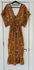 America & Beyond golden maxi Dress size Medium - Picture 1 of 8