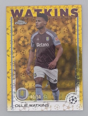 2024-25 Topps Chrome Logofractor: Ollie Watkins - Gold Starball /50 - Villa - Image 1 of 2