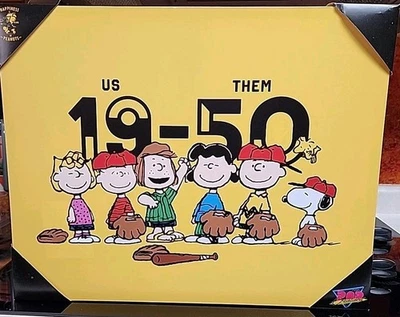 Peanuts Snoopy & Gang 75th Aniversary Baseball Canvas Art Print - Image 1 of 4