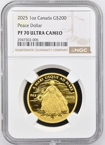 2025 Kanada 200 $ Gold Peace Dollar - 1 Unze Feingoldmünze - Bild 1 von 7