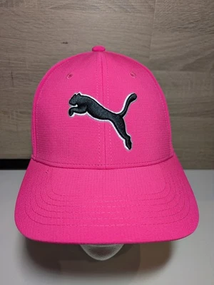 New NWOT Puma Stretch Fit Adult Hat Size S/M Pink Black White Fluorescent - Image 1 of 4