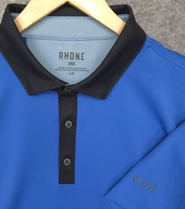 Polo sportiva RHONE NUOVA uomo L blu royal piqué performance golf elasticizzata nuova con etichette - Foto 1 di 14