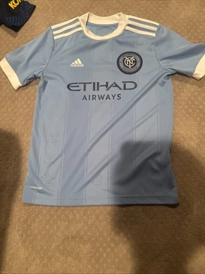 YM 11-12Y New York City FC Adidas Light Blue 2021 Home Jersey Youth Kids Boys M - Image 1 of 4