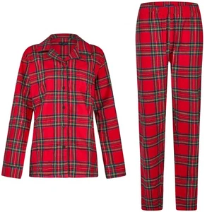 Happy Shorts Damen Flanell Pyjama Schlafanzug Homewear XMAS Rot - Picture 1 of 5