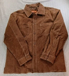 Camisa Chaqueta Sette Ponti Gamuza Para Hombre Grande Botón Frontal Cuero Forrada Occidental - Imagen 1 de 23