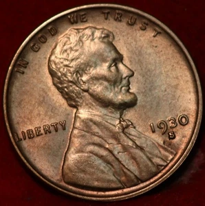 Uncirculated Red 1930-S San Francisco Mint Copper Lincoln Wheat Cent - Picture 1 of 2