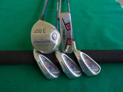 USKG Kids Junior Golf Club Set Fairway Driver Irons Ping Putter Height 42" To 48 - Image 1 of 4
