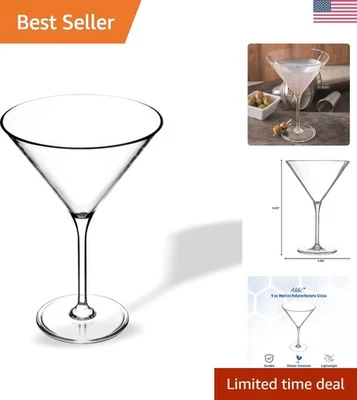 Elegante y resistente a las roturas vidrio Martini de 9 oz - Ideal para restaurantes y exteriores Foto 1 de 4