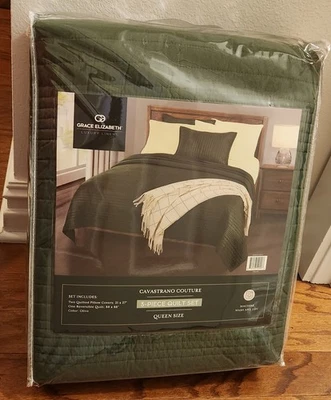 Grace Elizabeth Luxury Linens Cavastrano Couture 3 Piece Quilt Set New - Image 1 of 3