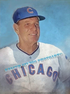 Leo Durocher ~ CHICAGO CUBS c 1967 HOF Art Print Various Sizes Oil Process Style - Picture 1 of 5