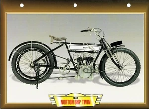 CARTE FICHE TECHNIQUE MOTO. NORTON GHP TWIN. 1907.  NEUVE. Editions Atlas - Picture 1 of 1