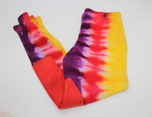 Royal Highness Womens MEDIUM Grip Knee Patch Breeches Tye Dye Purple Yellow Red - Picture 1 of 10