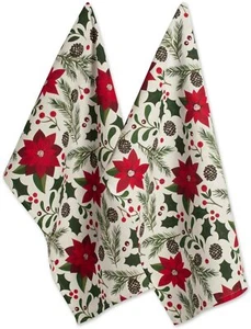 DII Christmas Kitchen Collection Printed Dishtowel Set, 18x28, Woodland Holiday, - Picture 1 of 5