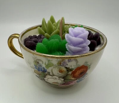 Succulent Teacup Candle - Apple Cinnamon - Image 1 of 4