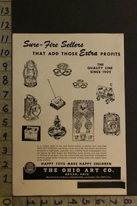1957 TOY AD OHIO ART CO BRYAN METAL LITHOGRAPHED LANTERN WAGON DRUM OVEN TA92 - Picture 1 of 1