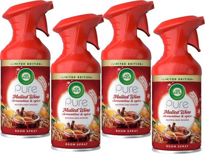 AIRWICK FRESHMATIC Mulled Wine Clementine Scent  & Spice Pure Aerosol  4 x 250ML - Image 1 of 4