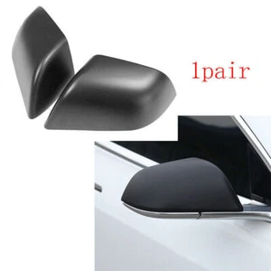 Exterior Rear View Mirror Cover Trim 2pcs Matt Black For Tesla Model 3 2017-2022 - Imagen 1 de 4