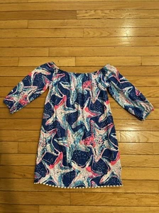 Lilly Pulitzer Starstruck Mini Enna Dress Off The Shoulder Size Medium Girls 6-7 - Picture 1 of 3