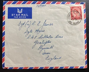 1957 British Forces PO Christmas Island Airmail Cover To Plymouth England - Picture 1 of 2