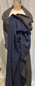 3 3/4Yds x 45” Vintage Wool & Cotton Viyella from Liberty, Navy w/ Beige