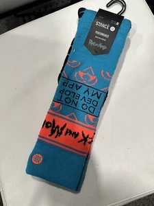 Stance Performance Rick and Morty Develop My App Snow Mid Cushion Socks Size M - Picture 1 of 3