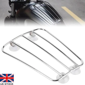 Universal Motorcycle Suction Cup Parcel Rack Fit Harley Cafe Racer Fuel Gas Tank - Picture 1 of 10
