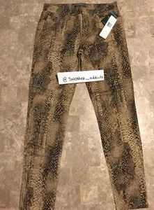 Lauren Ralph Lauren braune Damenhose mit Schlangenledermuster Größe 6 brandneu Jeans - Bild 1 von 6