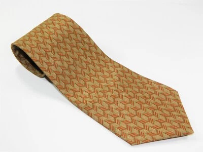 Corbata de seda GUESS para hombre HECHA EN EE. UU. NARANJA ORO AMARILLO OP ART Bridget Riley Foto 1 de 3
